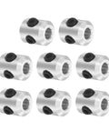 Eight Piece Set Screw Shaft Collars 3mm Bore 7mm Outside Diameter 8mm Thickness Aluminum 6061 Alloy Axle Collar Clamp