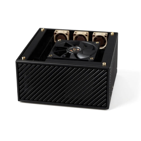 Front view of Mini CNC Aluminum ITX PC Case For Low Profile GPUs Quiet High Airflow Durable Aluminum Alloy Frame Compact Workstation.