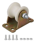 Nylon U Type Groove Fixed Caster Wheel Top Plate Rail Pulley 1.2 Inch With 4 Screws And 4 Nuts For Triangular Iron Frames Heavy Duty Load Support Easy Install Smooth Rolling Durable Wheel Kit, nylon wheel with bolts