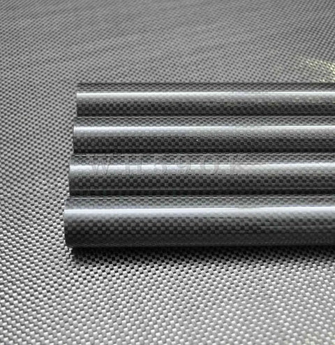 Stack of carbon fiber tubes 3K 5mm to 10mm diam 500mm length 100 percent full carbon composite gloss plain finish for RC planes and DIY builds
