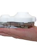 Heavy Duty two stage RV propane regulator in hand, dual-stage design