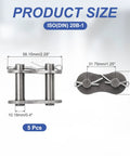 Heavy Duty ISO DIN 20B-1 Roller Chain Connecting Links With 31.75mm Pitch, 58.15mm length, 5 pcs manganese steel, for industrial use.