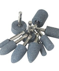 Ten Pack Of Super Durable Aluminum Oxide Grinding Stones With Easy Fit Hex Shank For Rotary Tools Drills And Grinders Perfect For Tough Grinding Sharpening And Polishing Jobs On Metal And More, assorted shapes
