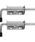 Stainless Steel Sliding Gate Latch Spring Loaded Locking Pin Barrel Bolt with mounting holes, durable construction for heavy doors.