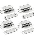 Heavy Duty 30 Lbs Stainless Steel Magnetic Door Latch With Super Strong Holding Power for cabinet closure, six pieces on white background.