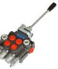 Beefed Up Two Spool Hydraulic Directional Control Valve With 11 GPM Flow, BSPP Ports, 3600 PSI Adjustable Relief, Double Acting Lever Handle