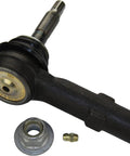 Steering Tie Rod End For 2011 To 2019 Ford Explorer And 2013 To 2019 Police Interceptor Sedans And Utilities, 2014 To 2018 Special Service Sedans, 2016 To 2019 Ford Flex, And 2013 To 2019 Lincoln MKT OEM Quality Replacement Part. Black steel tie rod end with nut and grease fitting
