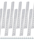 Ten Piece 12 Inch Aluminum DIN Rails Top Hat Slotted 35mm Wide 7mm High With Screws For Automation Equipment Electrical Box Mounting And Hardware