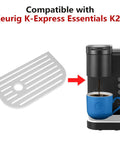 Universal Replacement Drip Tray Lid For Keurig K25 And K15 Essentials, Splash Proof Cover Guard next to coffee maker