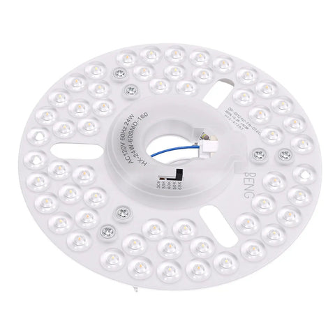 AUNMAS 6.30in LED Ceiling Fan Light Retrofit 5CCT Adjustable 3000K-6500K round light fixture with multiple LED bulbs.