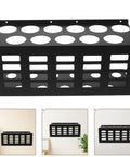 Badass Wall Mounted Caulk Tube Organizer Rack with 11 Hella Durable Slots for No Sweat Storage and Quick Install seen from the front.