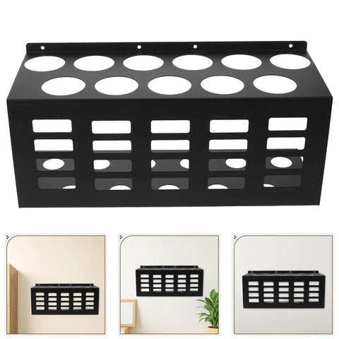 Badass Wall Mounted Caulk Tube Organizer Rack with 11 Hella Durable Slots for No Sweat Storage and Quick Install seen from the front.