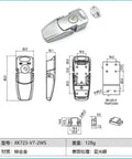 Cabinet Black Powder Coated Metal Hasp Latch With DK604 Security Toggle Lock dimensions and specifications