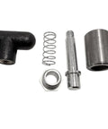 Rock Solid Half Inch T Handle Locking Pull Pin With Spring Loaded Release And Durable Nylon Grip parts including pin, spring, and handle.