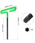 Heavy Duty T Handle Hex Key Wrench T40 Torx Star 6 Point T Key Hexagon Wrenches Spanner Repair Tool With Cushion Grip For Durable High Torque And Rust Resistant Black Oxide Coated CR V Steel 160mm Long Arm, T40 Torx