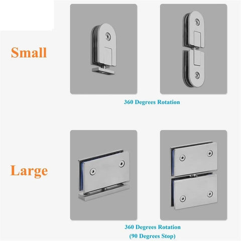 Heavy Duty Frameless Glass Shower Door Hinges Featuring Straight Up Tight Installation And Heckin Smooth Gliding Action That Checks Every Box For Modern Bathroom Renovations Built To Stand The Test Of Time - Small and Large Options