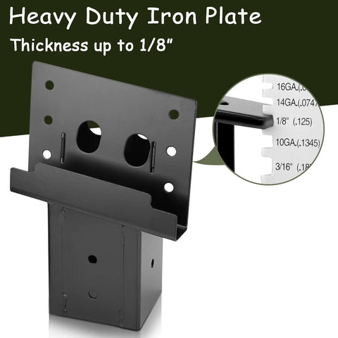 Built Tough Four By Four Steel Bracket Kit With Rugged Black Powder Coating For Hunting Box Blinds Tree Platforms And Backyard Decks Heavy Duty Corner Mounts 4 Piece Pack, heavy duty iron plate for mounting.