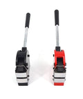 Hand Operated Shrinker And Stretcher Metal Shaping Tool With Two Jaws For Auto Body Motorcycle And Aviation Sheet Metal Repair Easy Shrink And Stretch For Wheel Openings Door Jams And Trunk Gutters, two handheld tools with black and red grips.