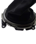 Black Stitched Shift Boot For 2009 To 2011 Honda Fit 1.5L Direct Replacement Easy Install Durable Car Interior Trim Cover With Precise Fit Oem Style Look, base view with mounting bracket.