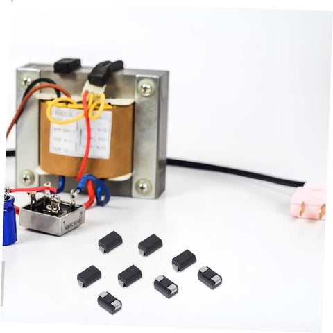 100 Piece Rectifier Diode Assortment Kit With High Voltage Power Supply Components For Industrial And Automotive Systems featuring multiple diodes and a transformer.