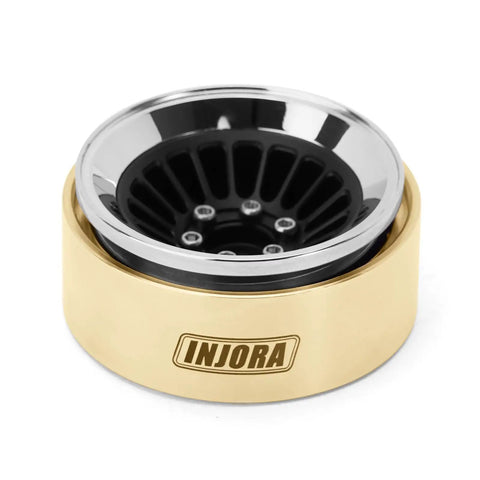 Brass Inner Beadlock Rings 1.3 Inch 27g Each Gold Color Upgrade For One Twenty Four And One Eighteen RC Crawlers Beef Up Anti Roll Over Stability And Serious Climbing On 1.3 Inch Wheels