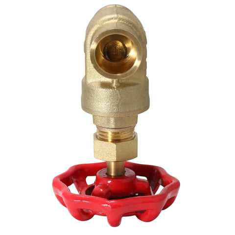 Brass 1/2 in sweat gate valve with red handwheel