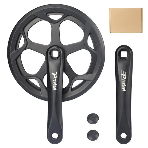 Crankset 170mm 48T Square Taper Aluminum Arm Ride Ready Universal Fit For City Fat EBikes And Folding Bikes 6 7 8 Speed Compatible Includes Chainring And Accessories, showing crank arm and chainring.