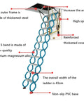 Top Tier Electric Attic Ladder With Remote Operation Ceiling Pull Down Stairs Telescopic Folding Loft Access showing features and labeled materials.