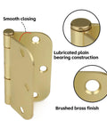 48 Pack Brushed Nickel Door Hinges 3.5 Inch Satin Nickel Interior Hinges With 5/8 Inch Radius Corner And Removable Pin smooth closing