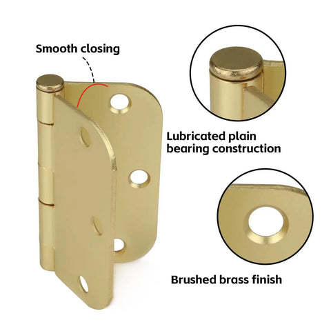 48 Pack Brushed Nickel Door Hinges 3.5 Inch Satin Nickel Interior Hinges With 5/8 Inch Radius Corner And Removable Pin smooth closing