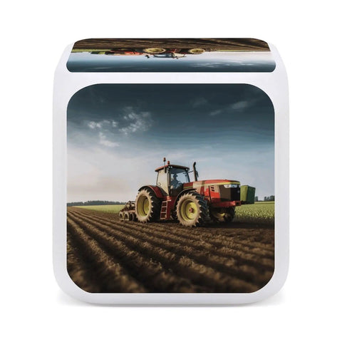 Tractor Farm Alarm Clock With LED Display And 7 Color Night Light For Bedroom Digital Sleep Training Clock shows tractor design