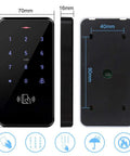 Front and side view of Outdoor RFID Access Control Kit With Keypad And NC Fail Safe Electric Strike Lock IP68 Waterproof.