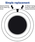 Diagram showing installation of Number 8 Flywheel Timing Key For Predator 212cc 196cc 224cc Go Karts and Mini Bikes.