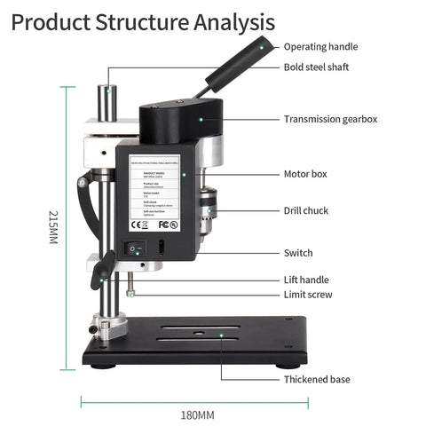 Product structure analysis of Portable Benchtop Drill Press With Rotating Flexible Shaft For DIY Wood Metal Plastic Projects