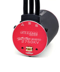 End view of Sensored 3670 2750KV Brushless Motor For 1 by 10 RC Cars 4 Pole Design High Torque Performance, red plate shown