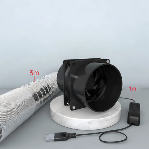 USB Solder Smoke Absorber With 1 Speed ESD Fume Extractor Fan and 3m Pipe Duct for Portable Ventilation