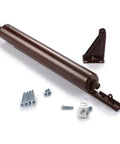 Beefy Heavy Duty Pneumatic Storm And Screen Door Closer With Torsion Bar Brown Finish Smooth Quiet Close For Doors One And A Half To Two Inches Thick Model SK3015 Ideal Replacement For Heavy Exterior And Screen Doors