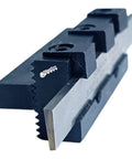 Heavy Duty 8mm Adjustable Lathe Parting Cut Off Tool Holder With 3/32 Inch X 1/2 Inch HSS Blade close-up showing blade and holder design.