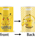 30 Pack Cartoon Theme Party Gift Bags With Easy Carry Top Handles, featuring Pikachu design, 10 Inch by 7 Inch, front and back view.