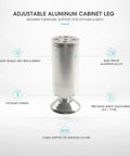 Rock Solid Adjustable Height Aluminum Cabinet Leg With Oxidized Finish, rust-proof support for leveling kitchen islands