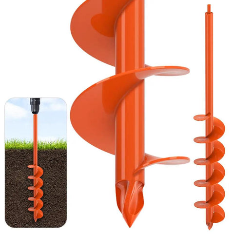 Heavy Duty Workhorse 4 By 32 Inch Auger Drill Bit For Planting And Post Holes Steel Garden Auger With Three Eighths Inch Hex Shank