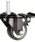 2 Inch Caster Wheels With M8x25mm Threaded Stem, 360 Degree Swivel With Double Brakes, Industrial Polyurethane Casters For Carts And DIY Tools