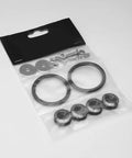 Bumper Trunk Quick Release Fastener Kit Gun Metal 24mm Diameter and 11mm Height Includes Hardware for Easy Front and Rear Bumper Installation and Removal Set of 4, showing packaged components and hardware.