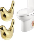 2 Pack Ceramic Gold Bird Toilet Bolt Caps Universal Fit Replacement Toilet Screw Covers Decorative Bird Caps for Bolts