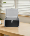 Open Handheld Aluminum Tool Box With Lightweight, Impact-Resistant Build on wooden table