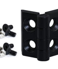Black Metal Door Frame Hinges with Screws and T Nuts for Slotted Aluminum Extrusion Profiles 2020 3030 4040 Series