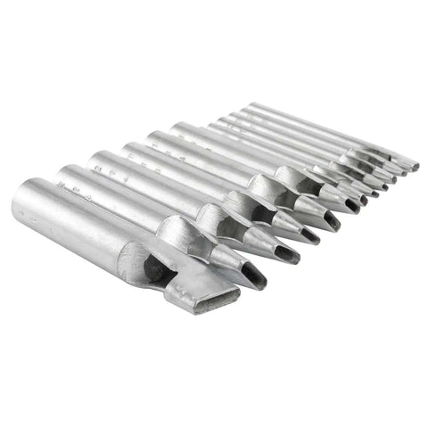Leather Craft Oval Hole Punch Set For Belt And Watch Band Making Hardened Carbon Steel Oblong Punches 12 Piece
