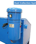 Close-up of Badass 1.75 HP Dust Collector For Sand Blast Cabinet Reclamation Systems, blue motor with power switch.