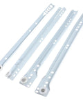 Heavy Duty Drawer Slides Kit Four Pack With Guides And Rollers for Kitchen Cabinets and Office Desks, white finish, durable rails