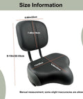 Oversized Bike Seat Backrest With Memory Foam Cushion Super Comfy Universal Fit For Most Seat Posts Easy Install On Tubed Saddles Great For Long Rides And Pain Relief During Extended Rides And Daily Commutes, size chart with black seat measurements